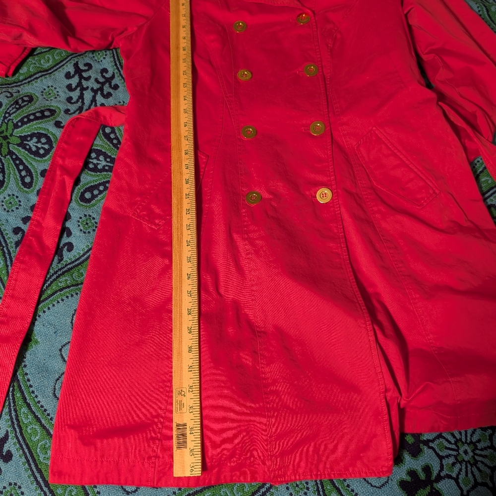 International Concepts Pink Trench Coat with Gold Buttons Size XL - Picture 10 of 10